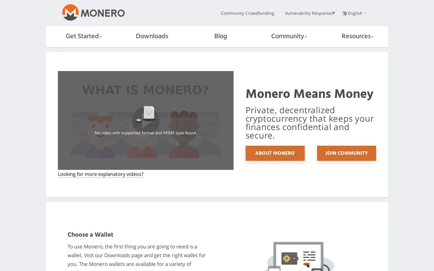 Home | Monero - secure, private, untraceable Homepage screenshot