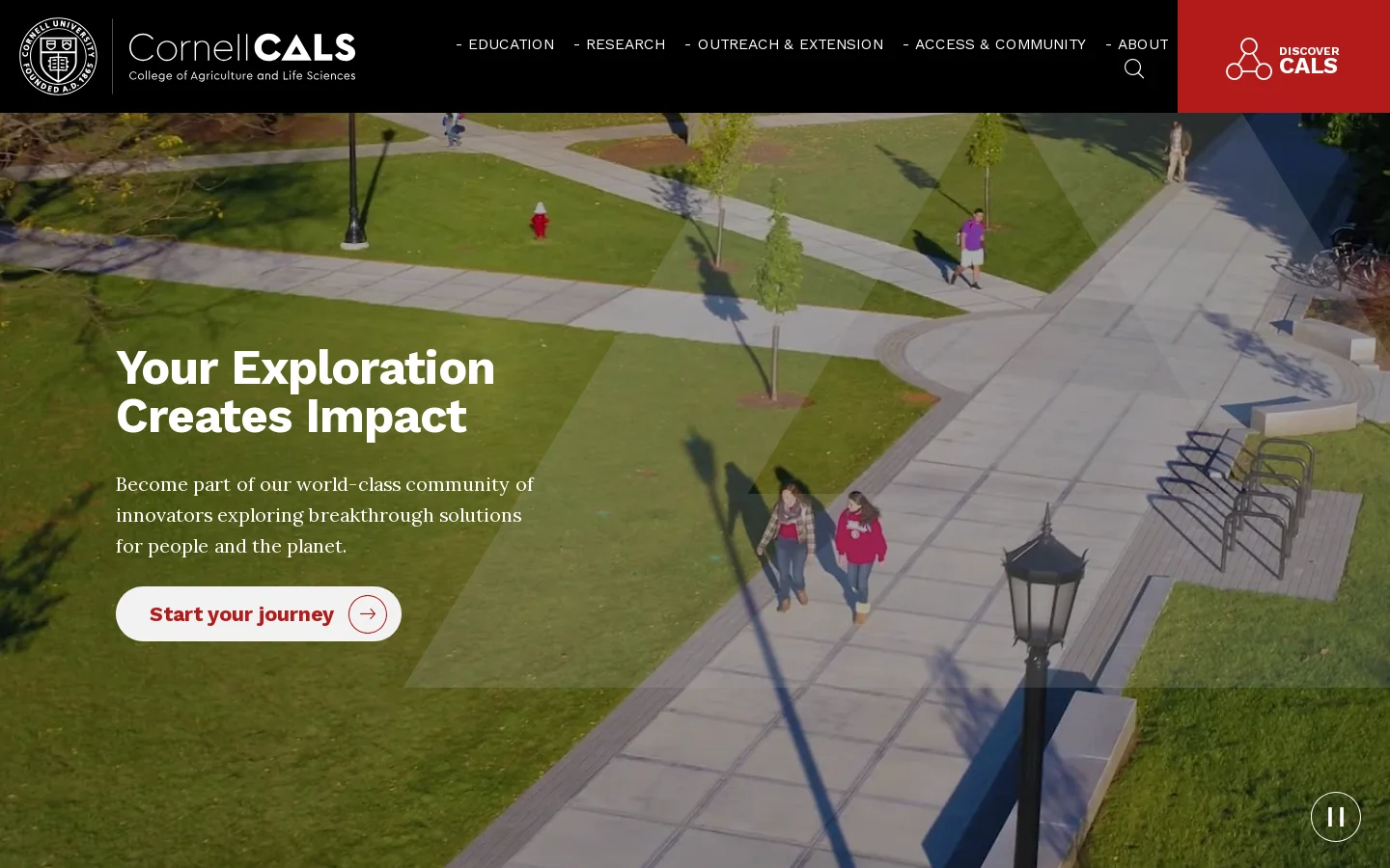 CALS Homepage screenshot