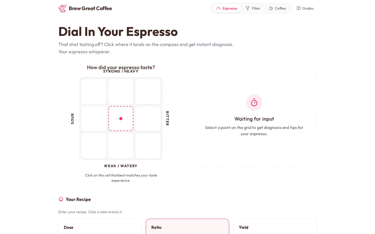 Brew Great Coffee Homepage screenshot
