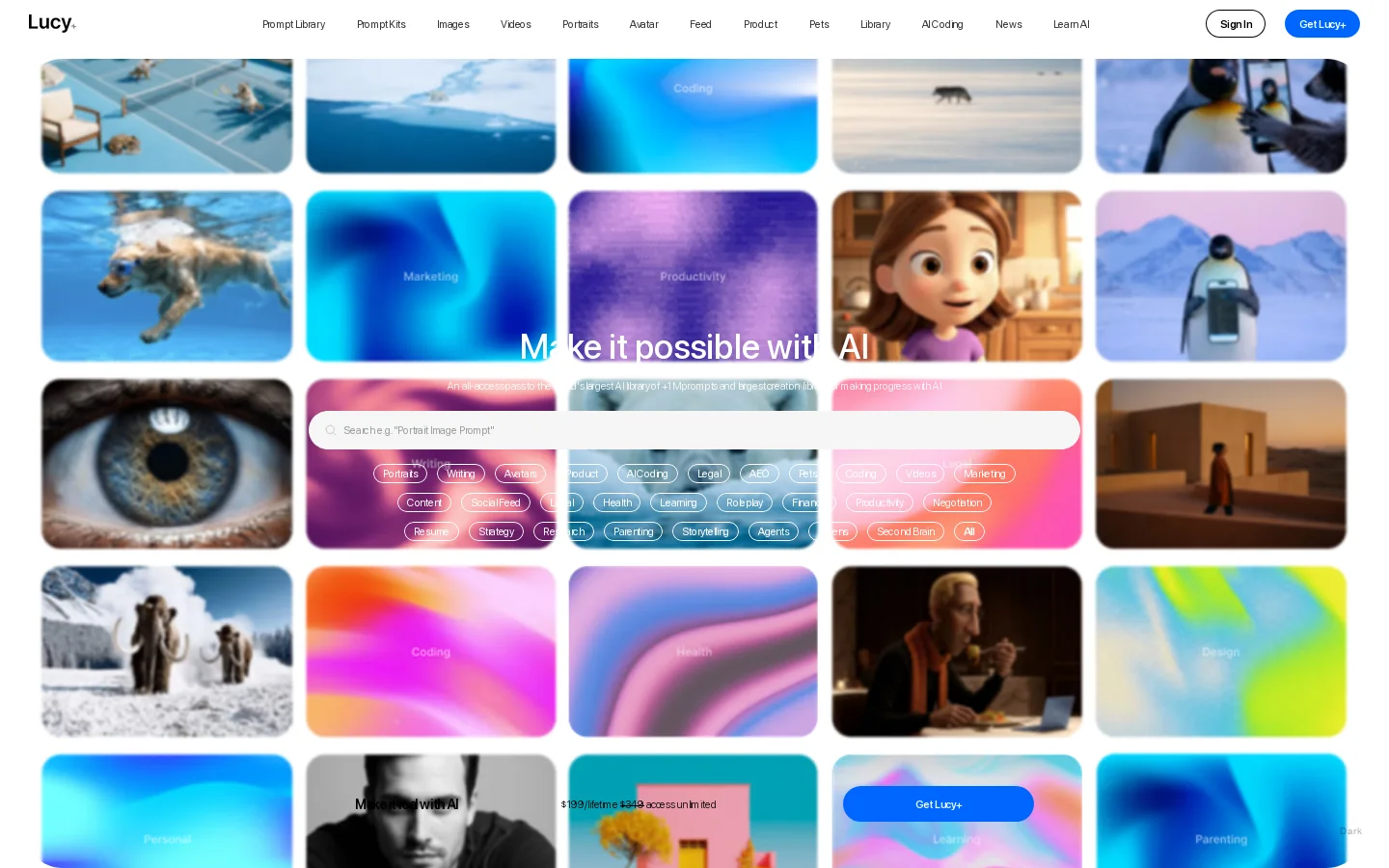 TopFreePrompts Homepage screenshot