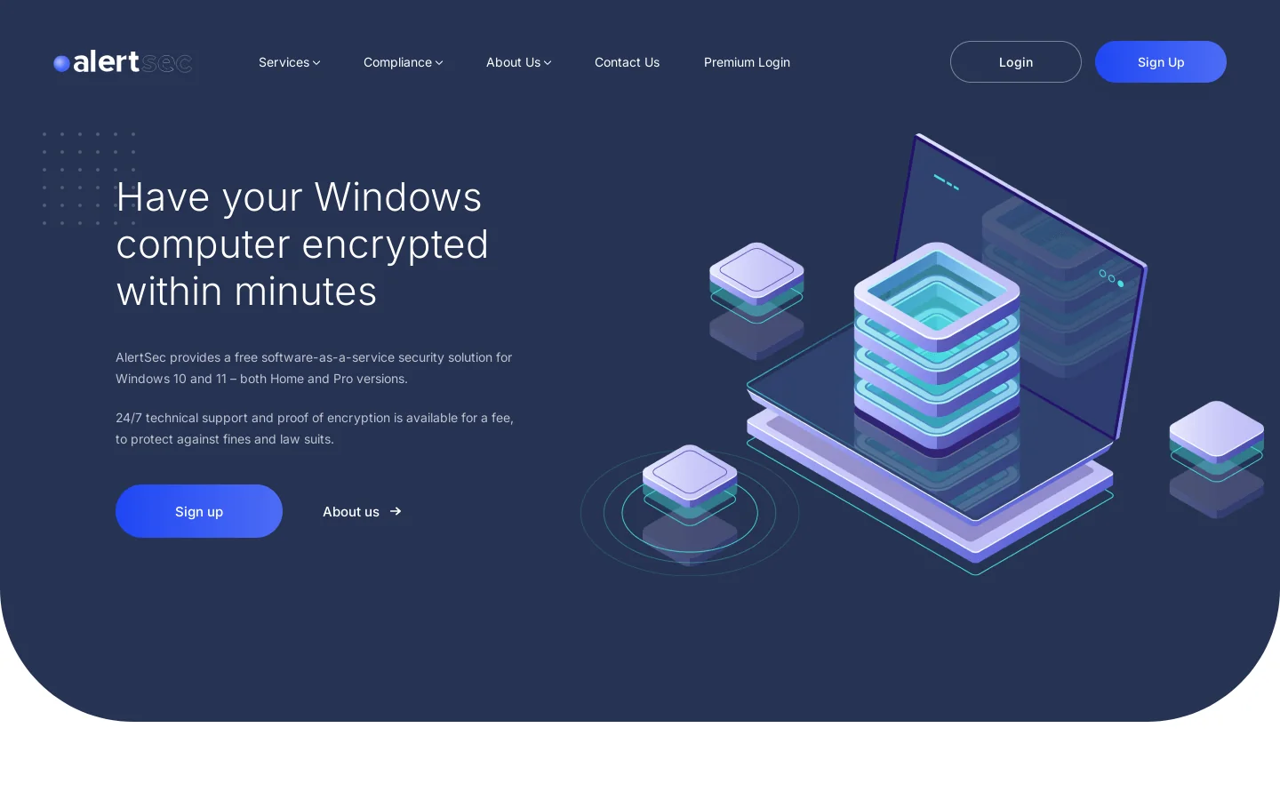 AlertSec Homepage screenshot