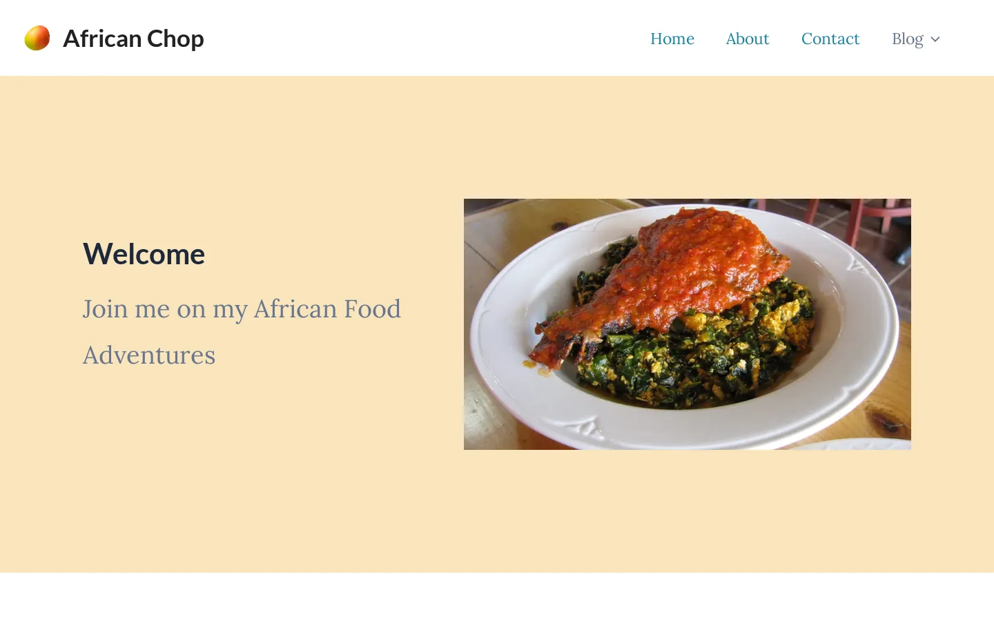 African Chop Homepage screenshot