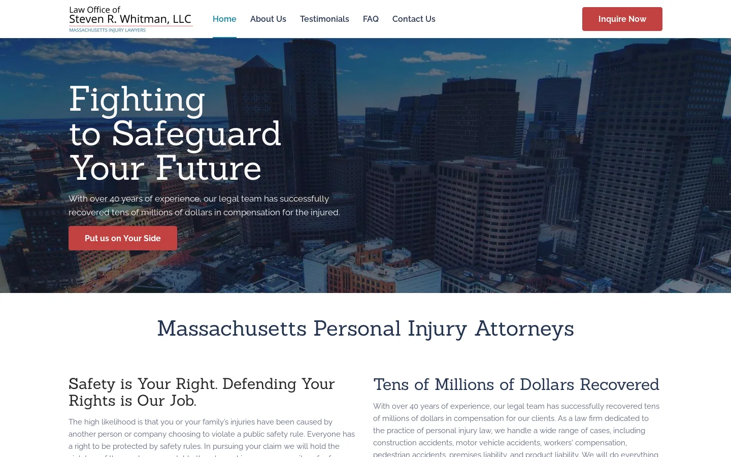 Law Office of Steven R. Whitman, LLC Homepage screenshot
