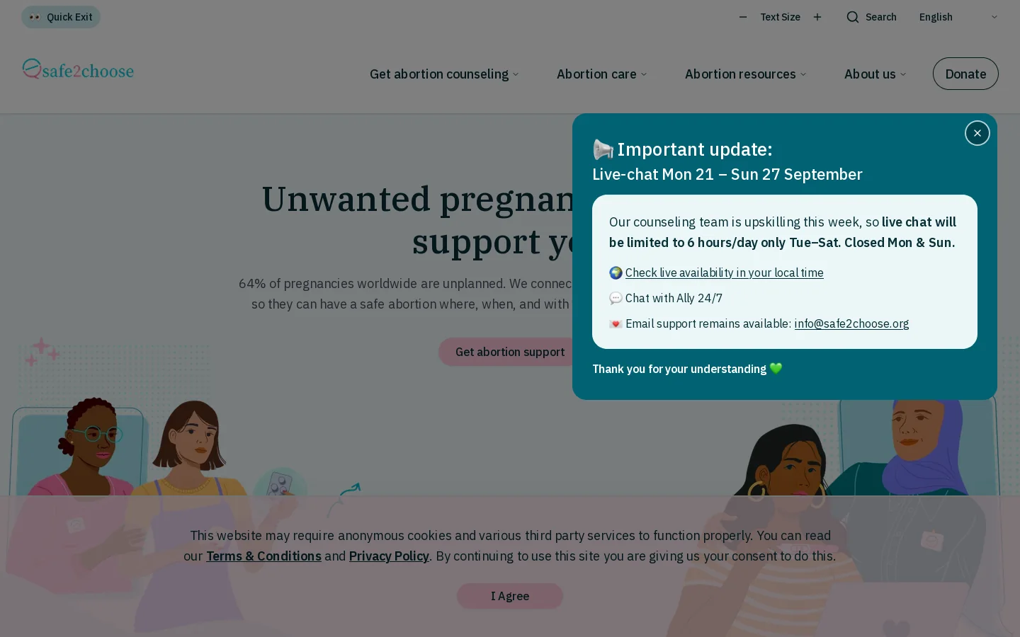 safe2choose Homepage screenshot