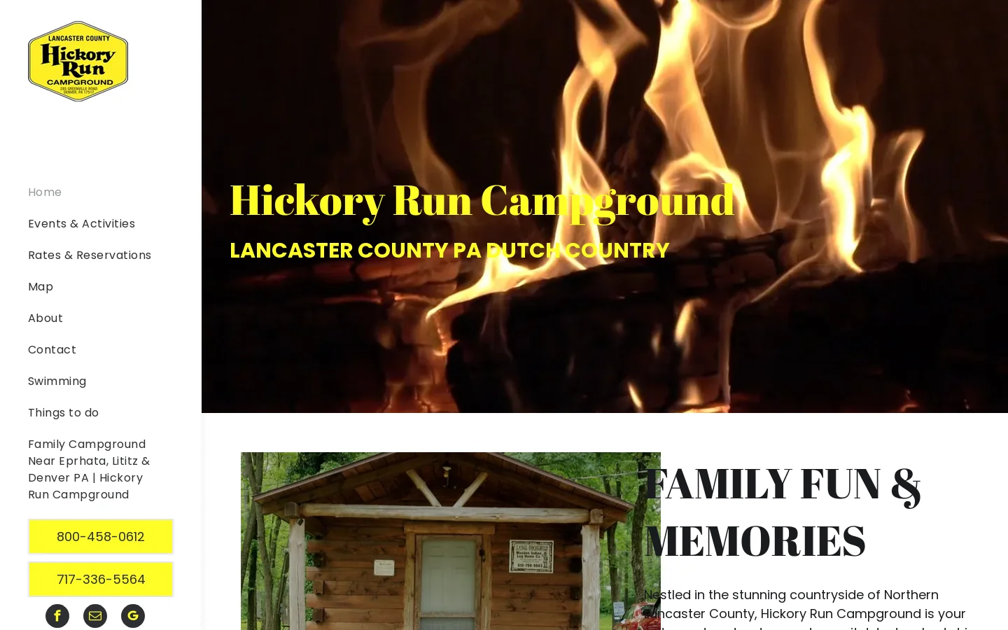 Hickory Run Campground Homepage screenshot