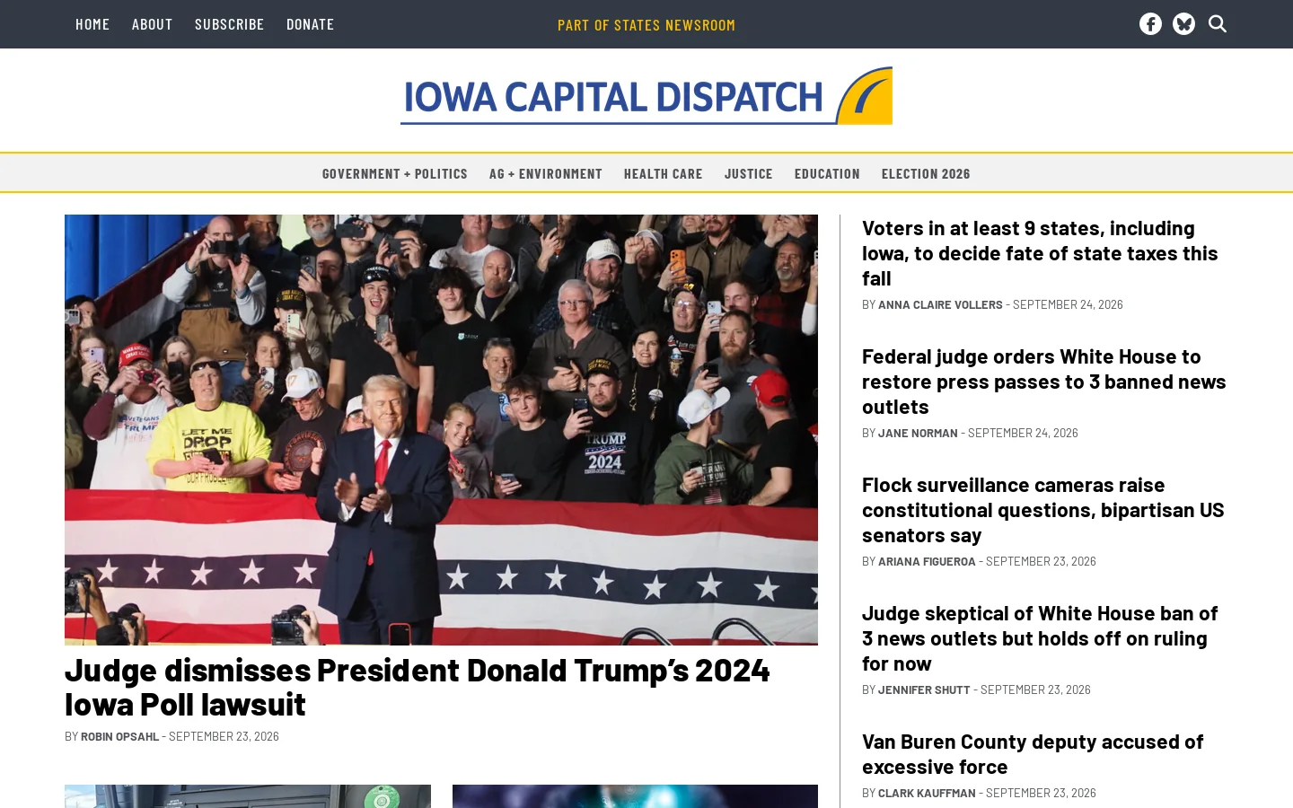 Home • Iowa Capital Dispatch Homepage screenshot