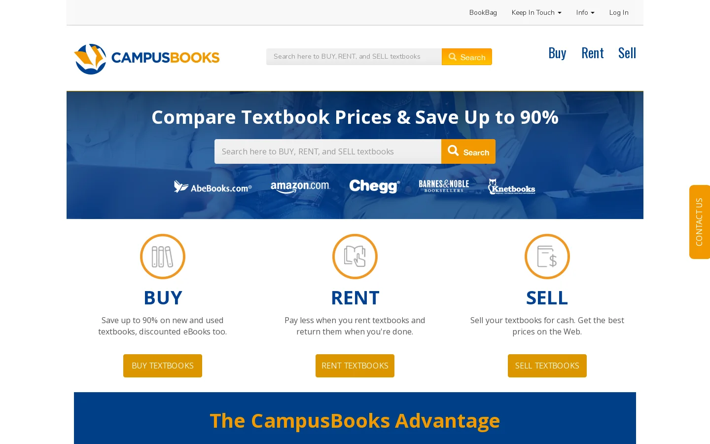 Campusbooks.com Homepage screenshot