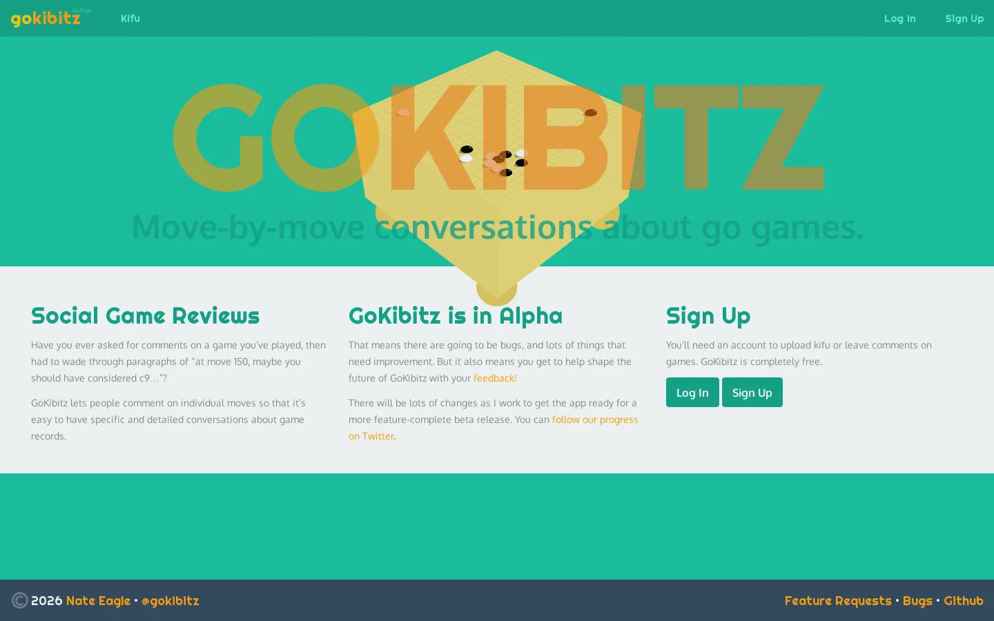 GoKibitz Homepage screenshot