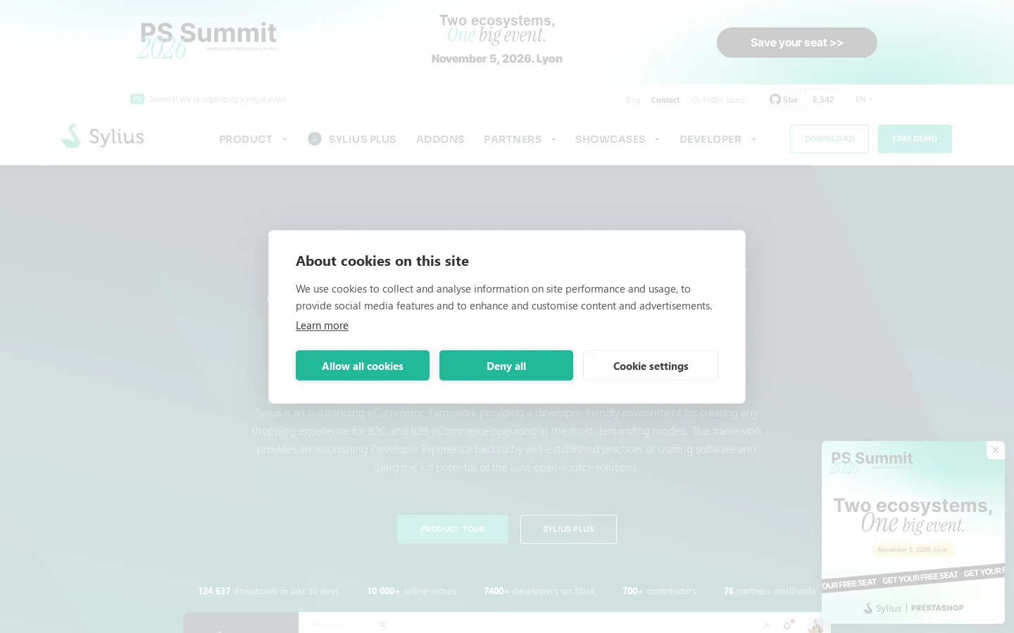 Sylius Homepage screenshot
