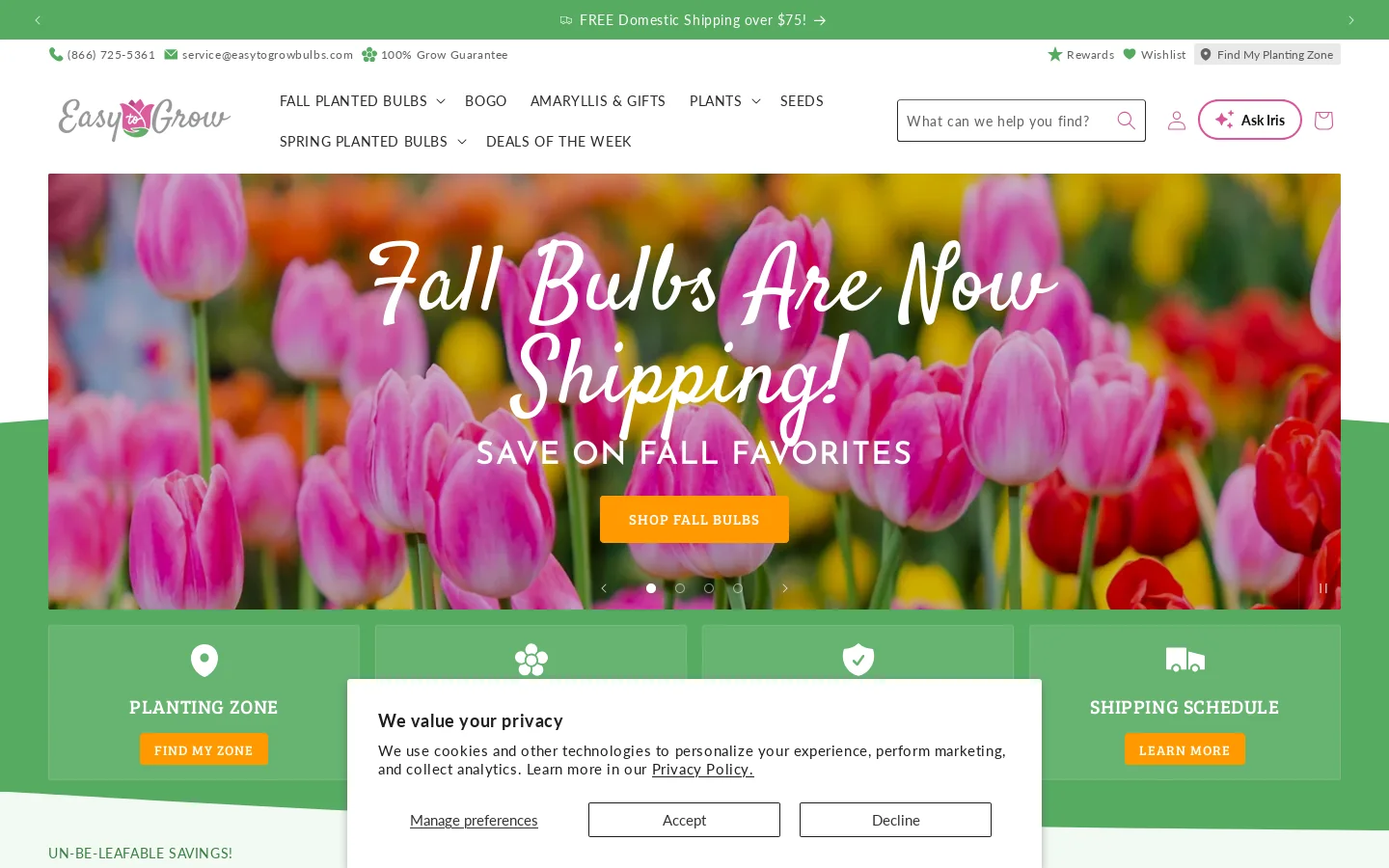 Easy To Grow Bulbs Homepage screenshot