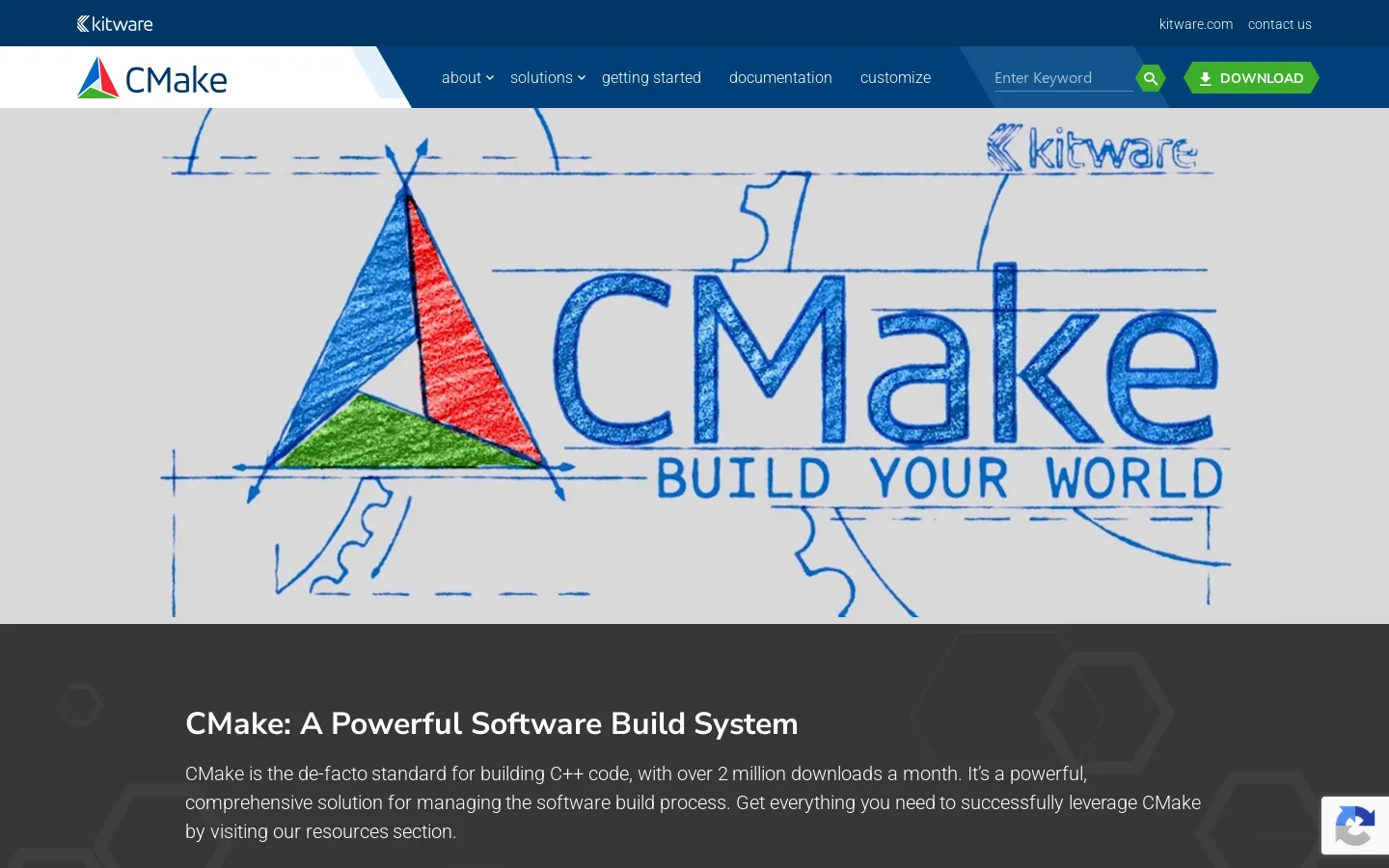 CMake Homepage screenshot