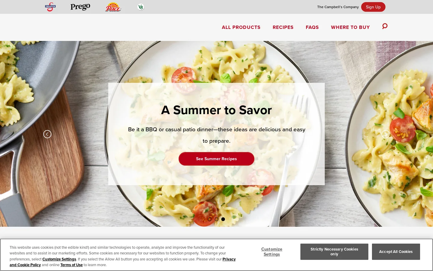 Recipes Archive - The Campbell's Company Homepage screenshot