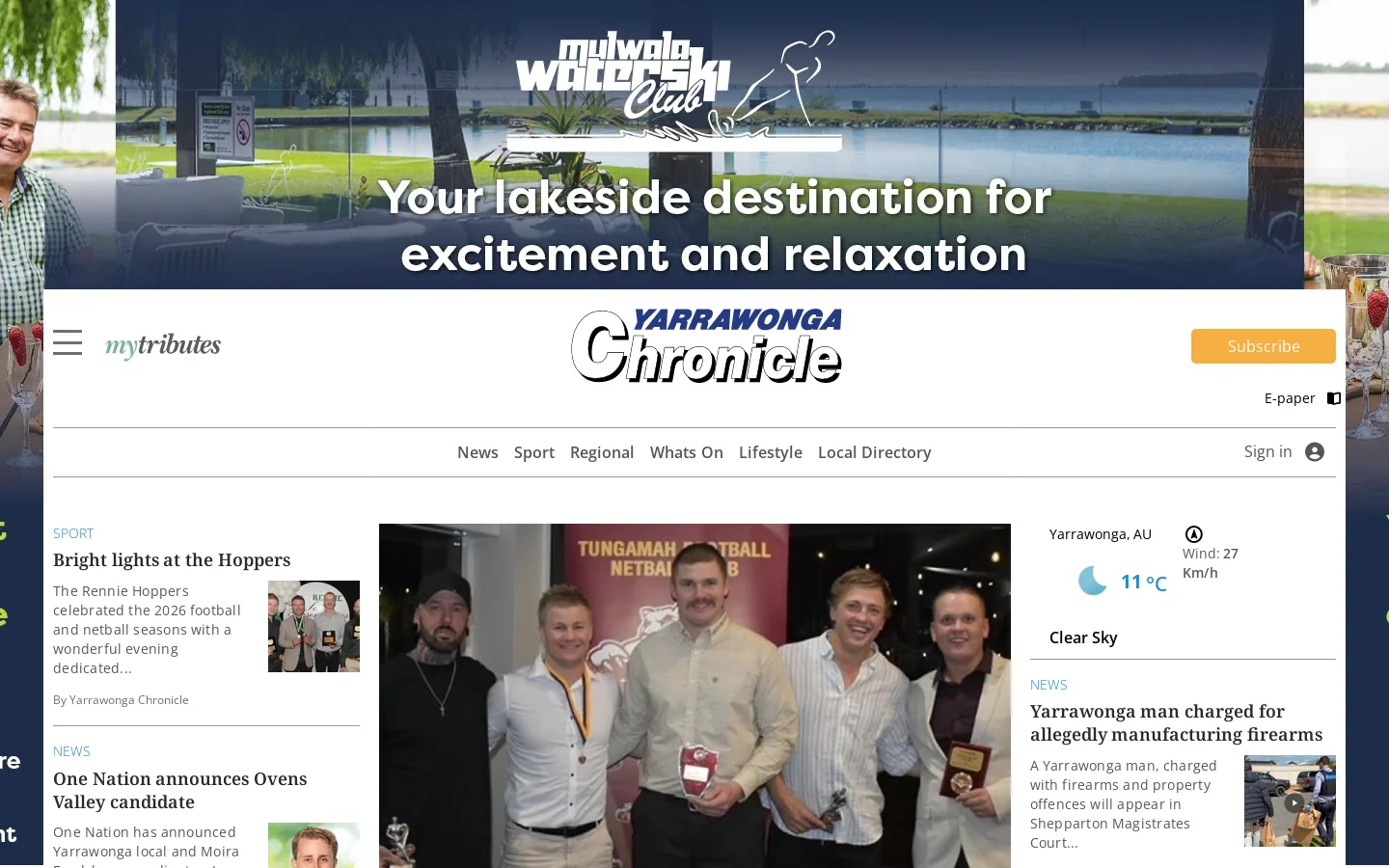 Yarrawonga Chronicle Homepage screenshot
