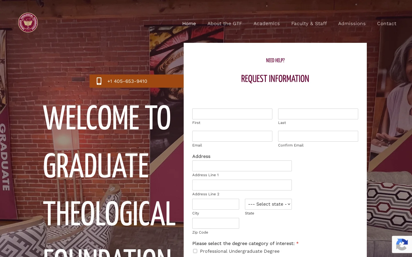 Home - Graduate Theological Foundation Homepage screenshot