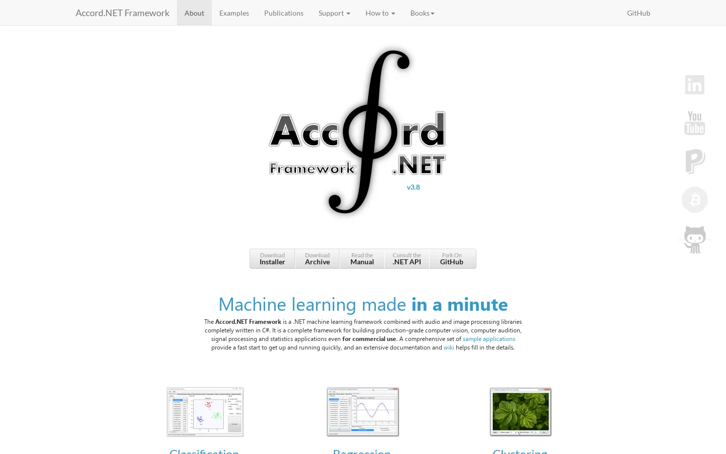 Accord.NET Machine Learning Framework Homepage screenshot