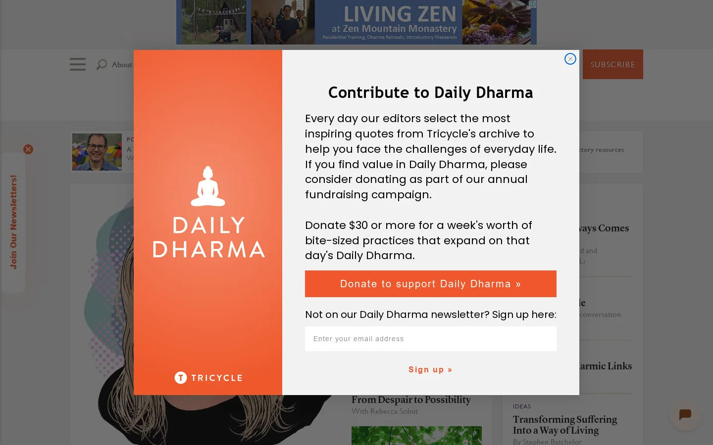 Tricycle Homepage screenshot