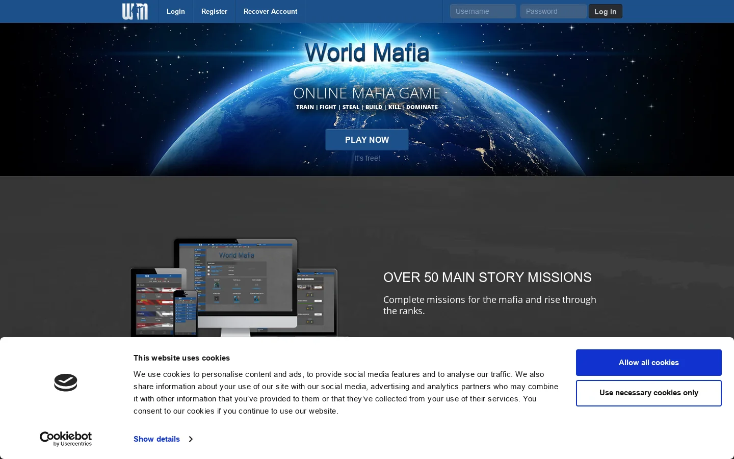 World-Mafia Homepage screenshot