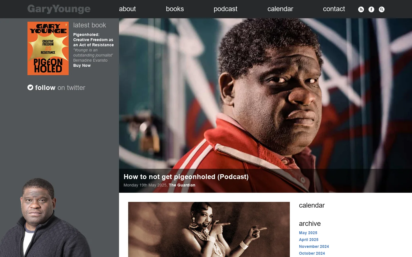 Gary Younge Homepage screenshot