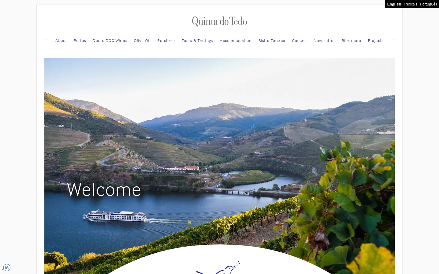 Quinta do Tedo Homepage screenshot