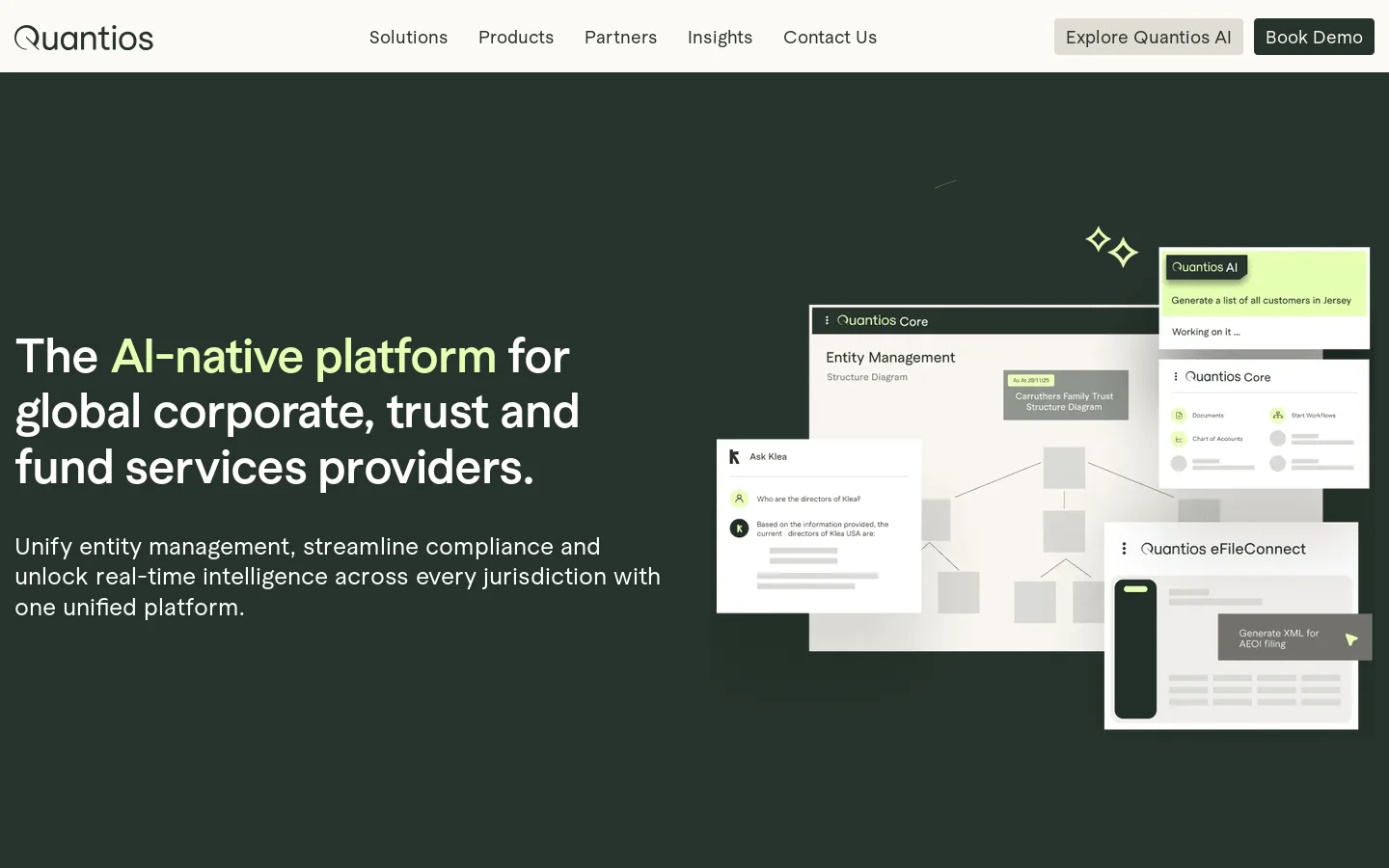 Quantios Homepage screenshot
