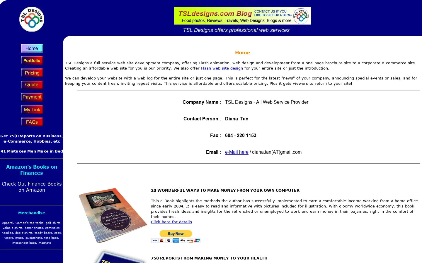 TSL Designs Homepage screenshot