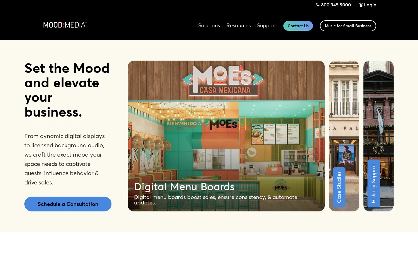 Mood Media Homepage screenshot