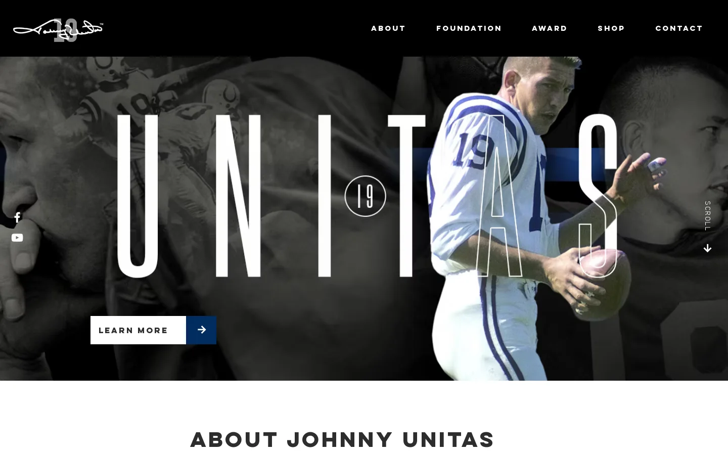 Johnnyunitas Homepage screenshot