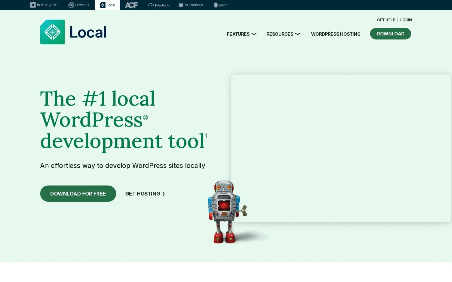 Local - Local WordPress development made simple Homepage screenshot