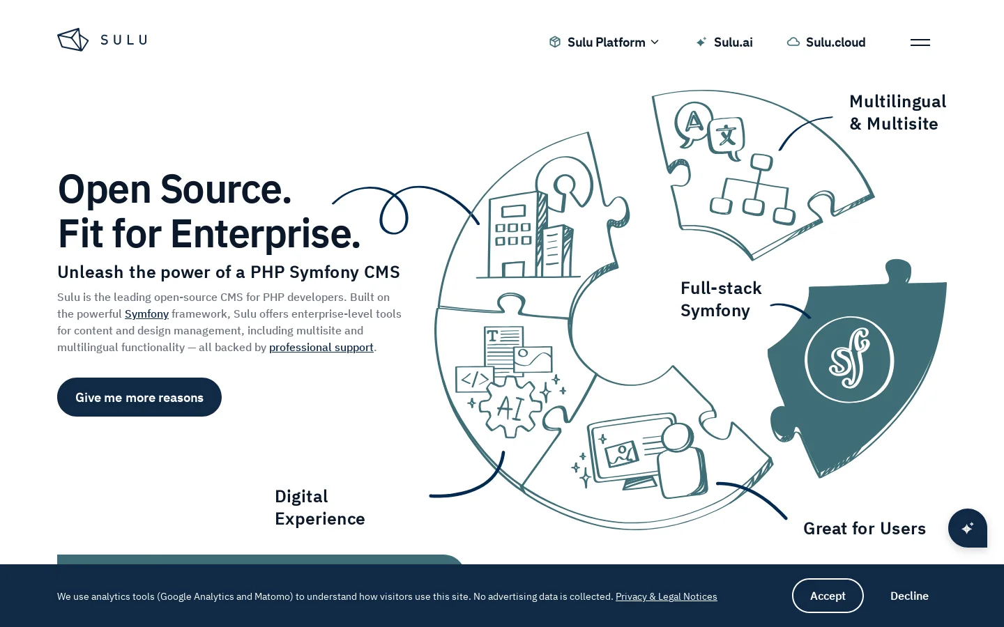 Sulu Homepage screenshot
