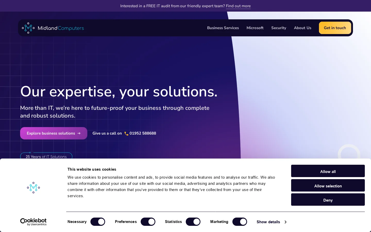 Midland Computers Homepage screenshot