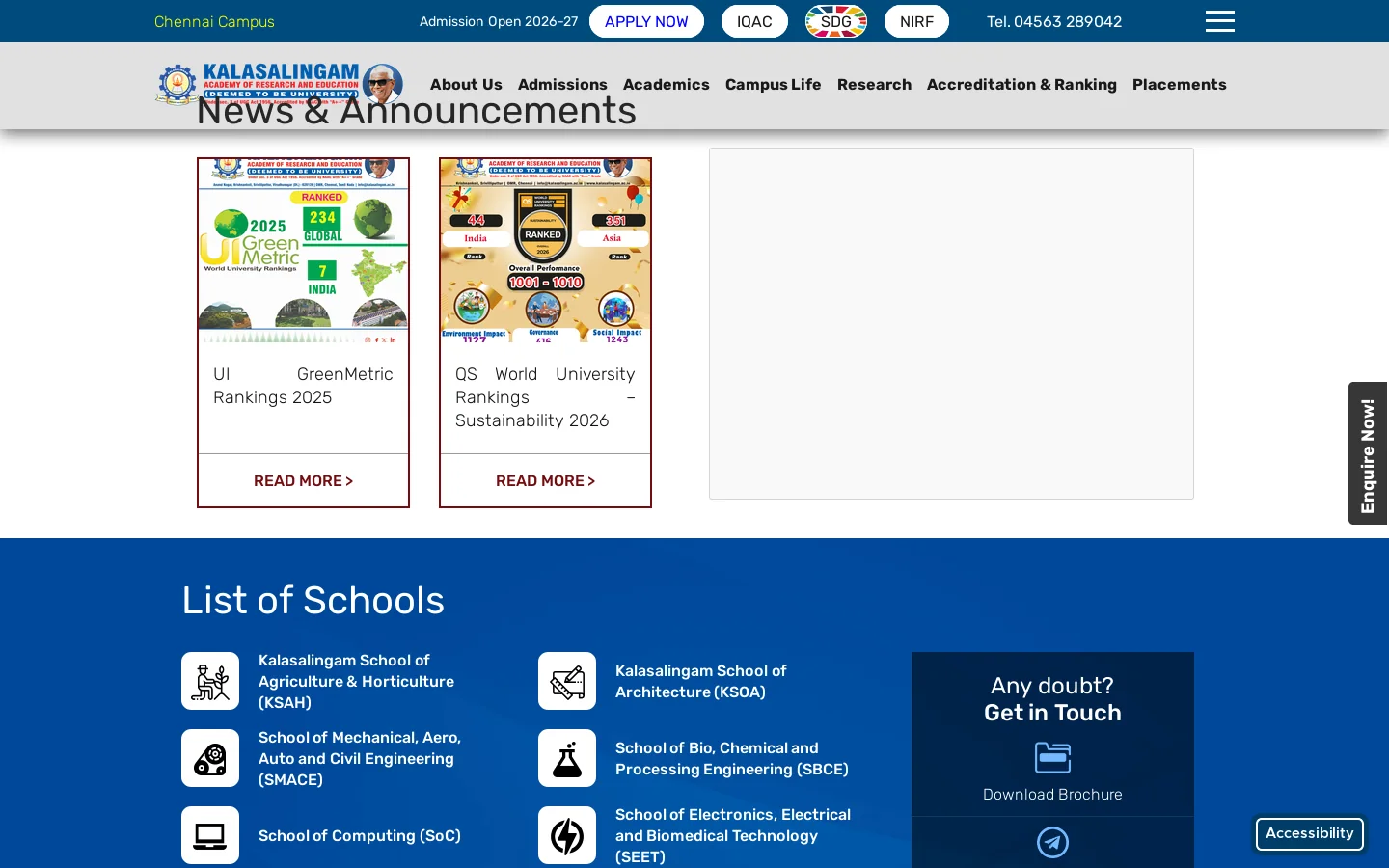 Home · Top 10 Best Private Universities in India 2022 KARE · Homepage screenshot