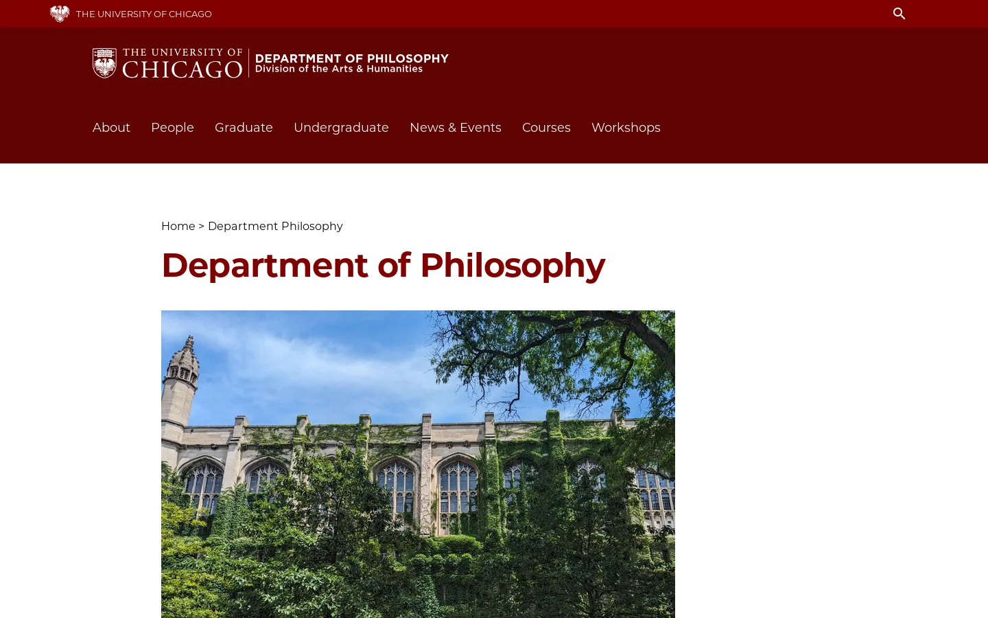 Department of Philosophy | Department of Philosophy Homepage screenshot