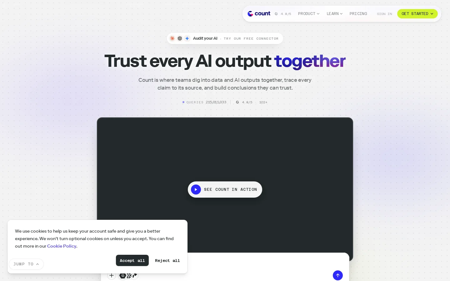 Count Homepage screenshot