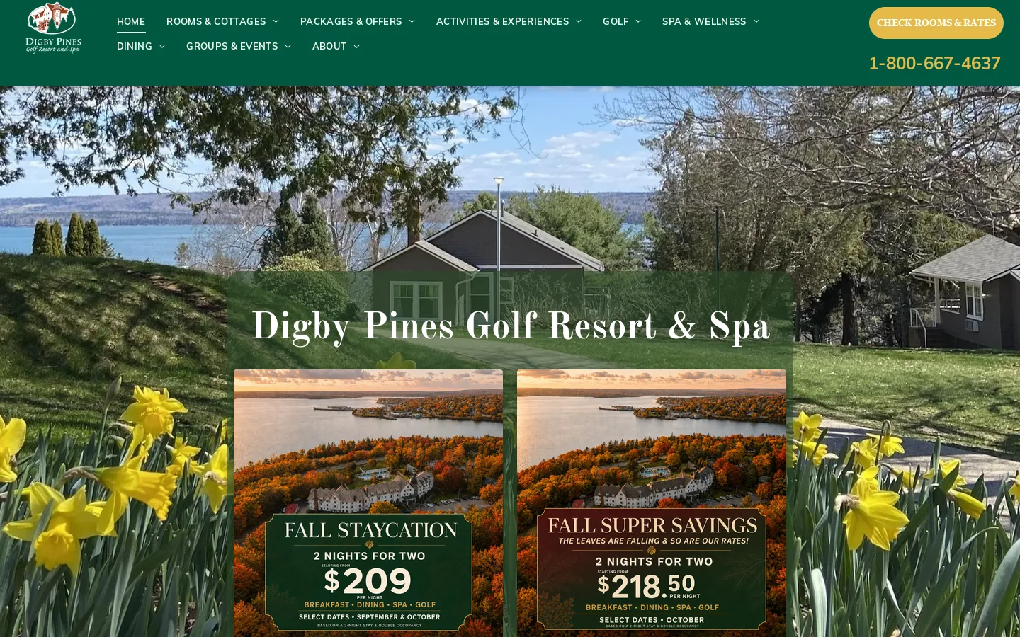 Digby Pines Golf Resort & Spa Homepage screenshot