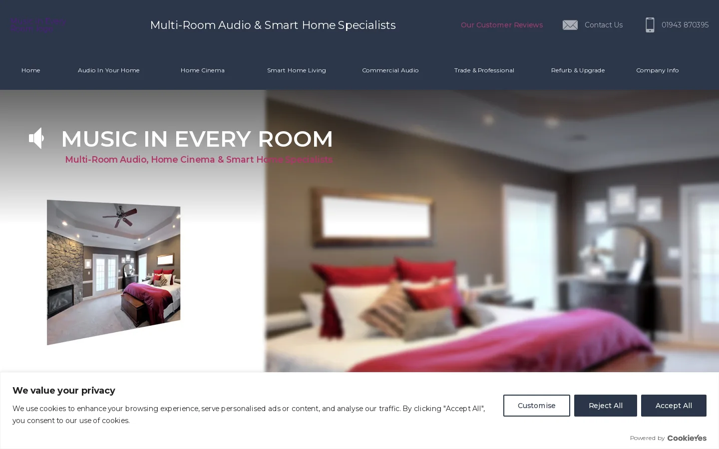 Multi Room Audio Systems Leeds, Sheffield, Yorkshire Homepage screenshot