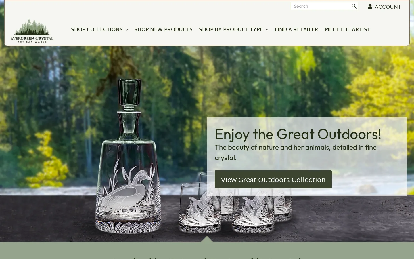 Crystal Artisan Wares and Gifts | Lorraine Coyle Designs at Evergreen Crystal Homepage screenshot