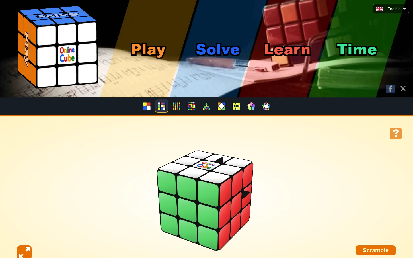 Online 3x3 Cube - Simulator, Solver, Timer and Tutorial Homepage screenshot