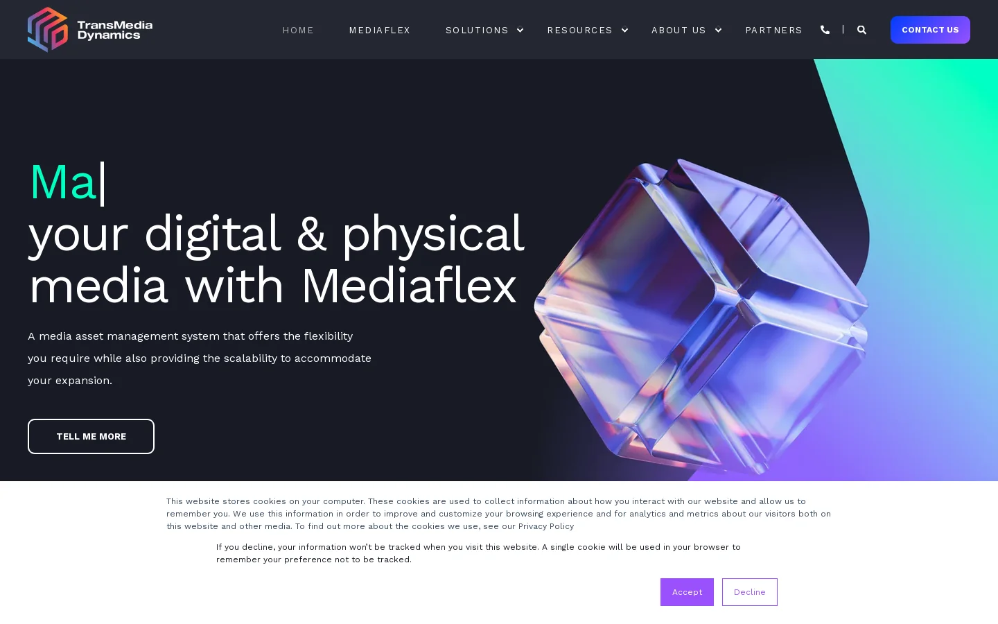 TMD Homepage screenshot