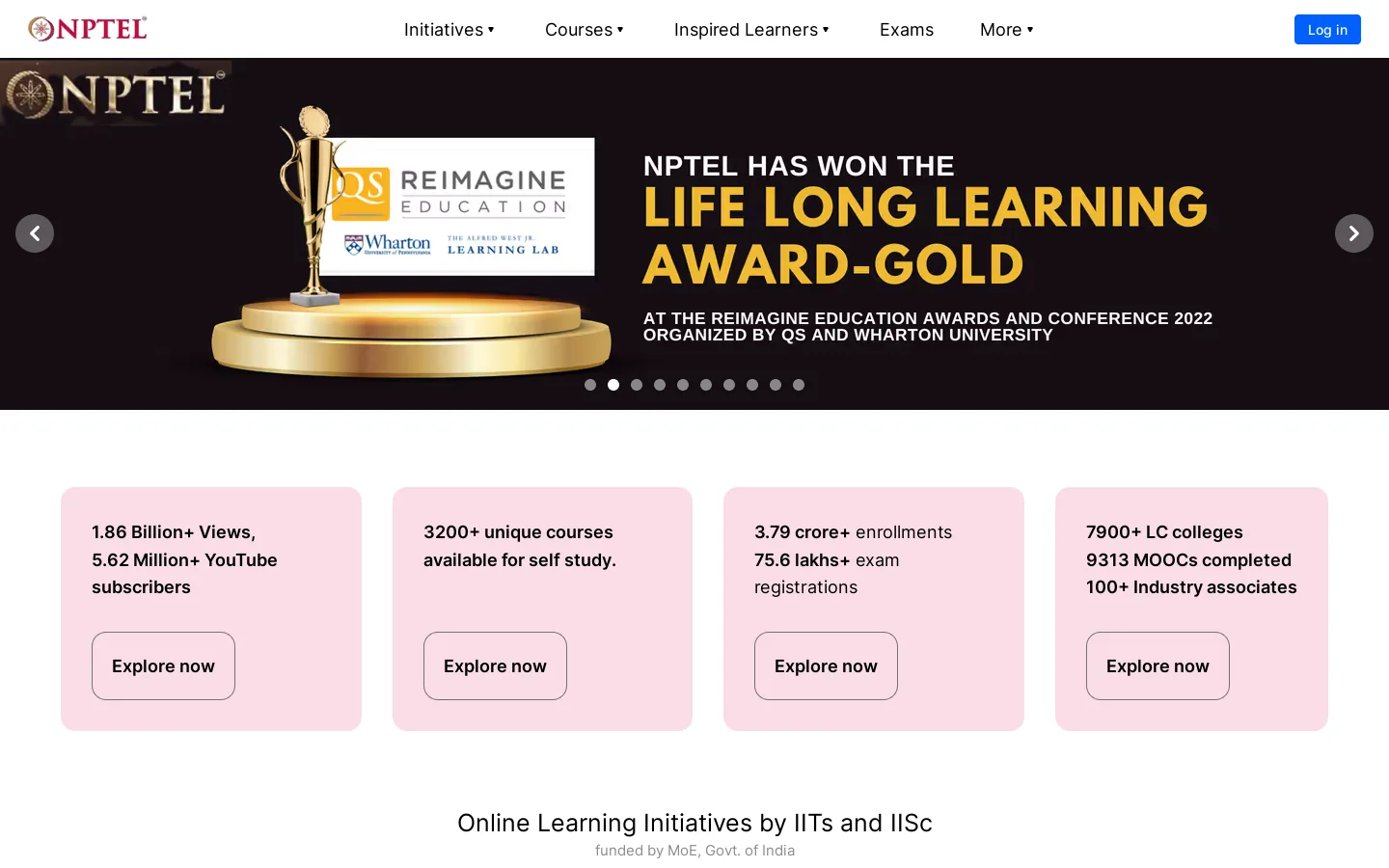 nptel.ac.in Homepage screenshot
