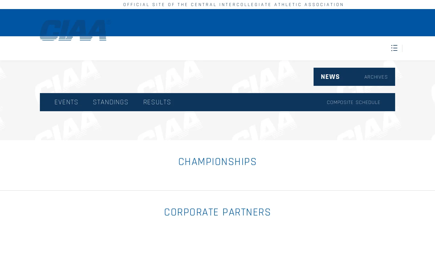 Central Intercollegiate Athletic Association Homepage screenshot