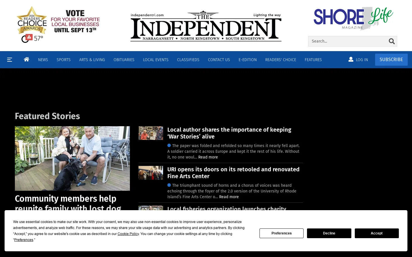 independentri.com Homepage screenshot
