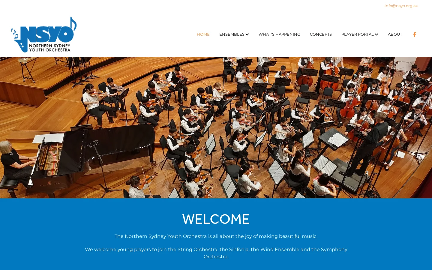 Northern Sydney Youth Orchestra NSYO | Northern Sydney Youth Orchestra Homepage screenshot