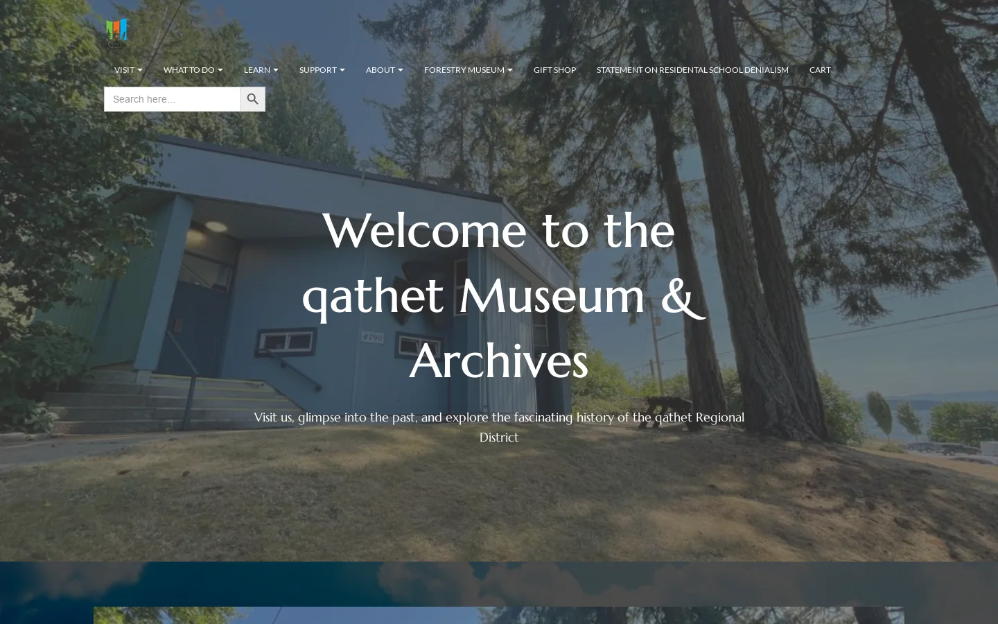 qathet Museum & Archives Homepage screenshot