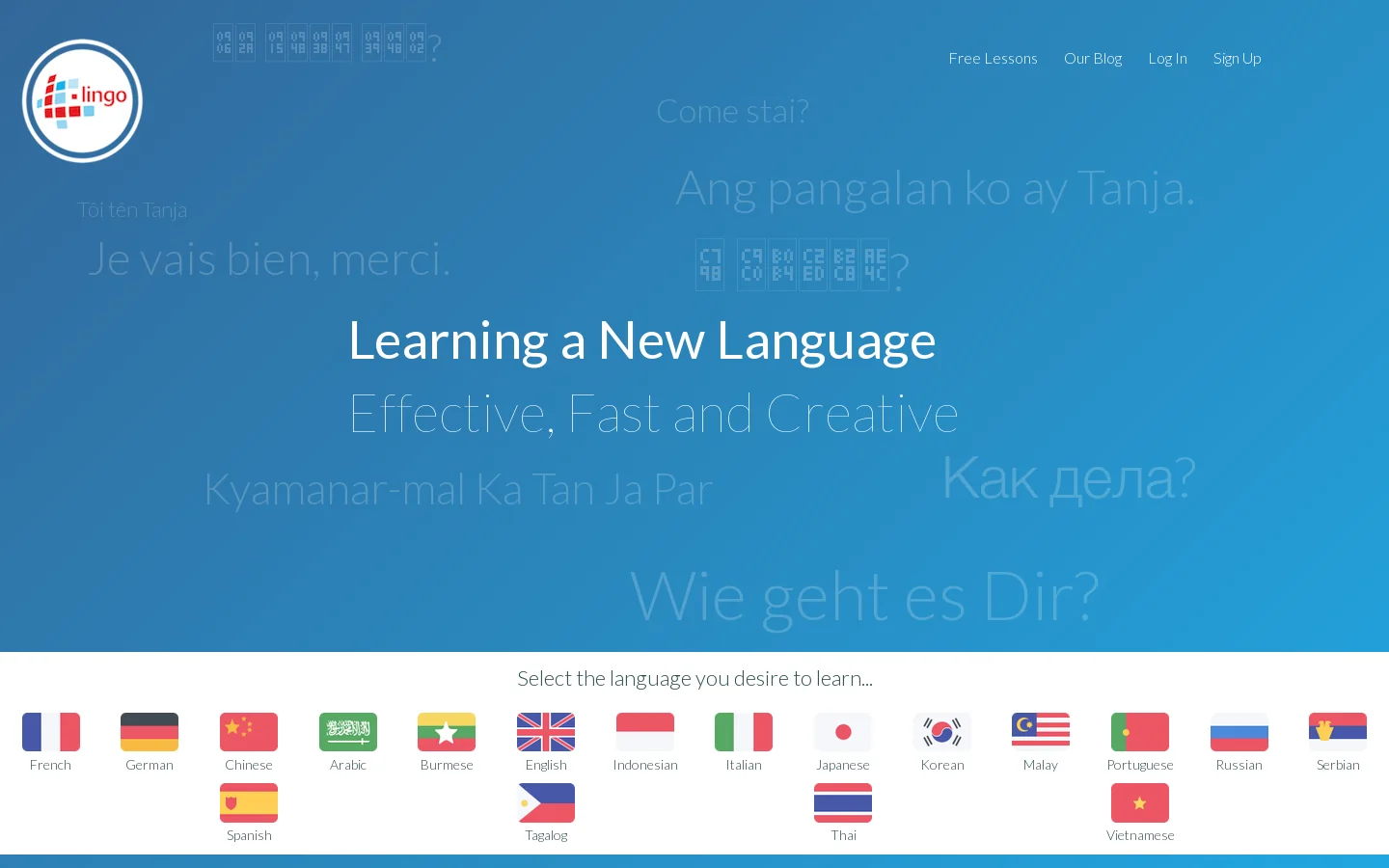 L-Lingo Homepage screenshot