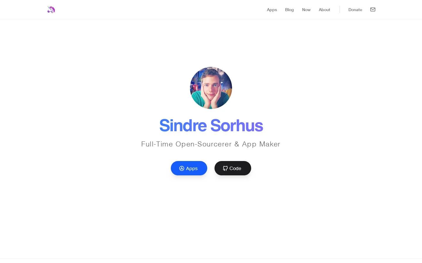 Sindre Sorhus Homepage screenshot