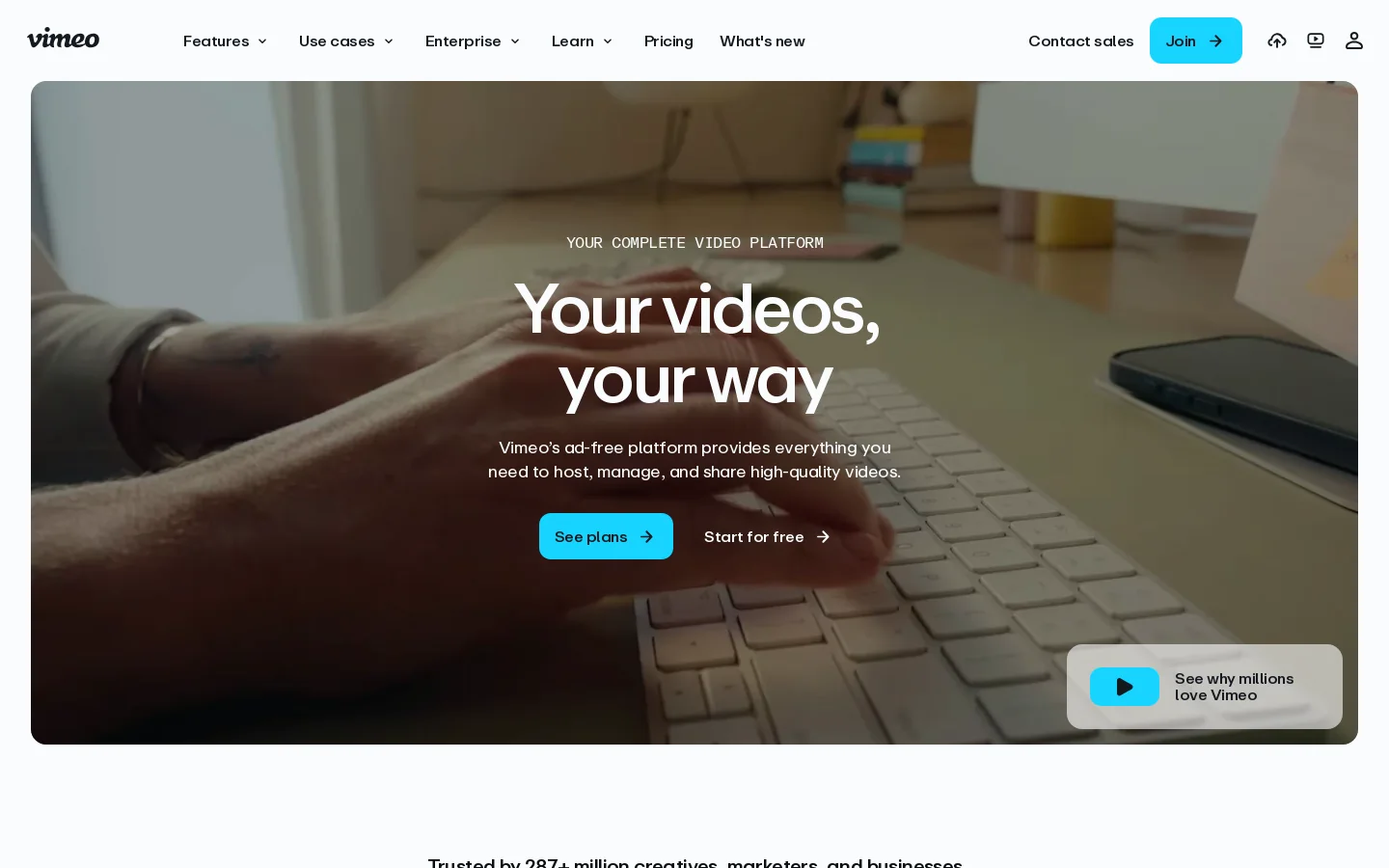 Vimeo Homepage screenshot