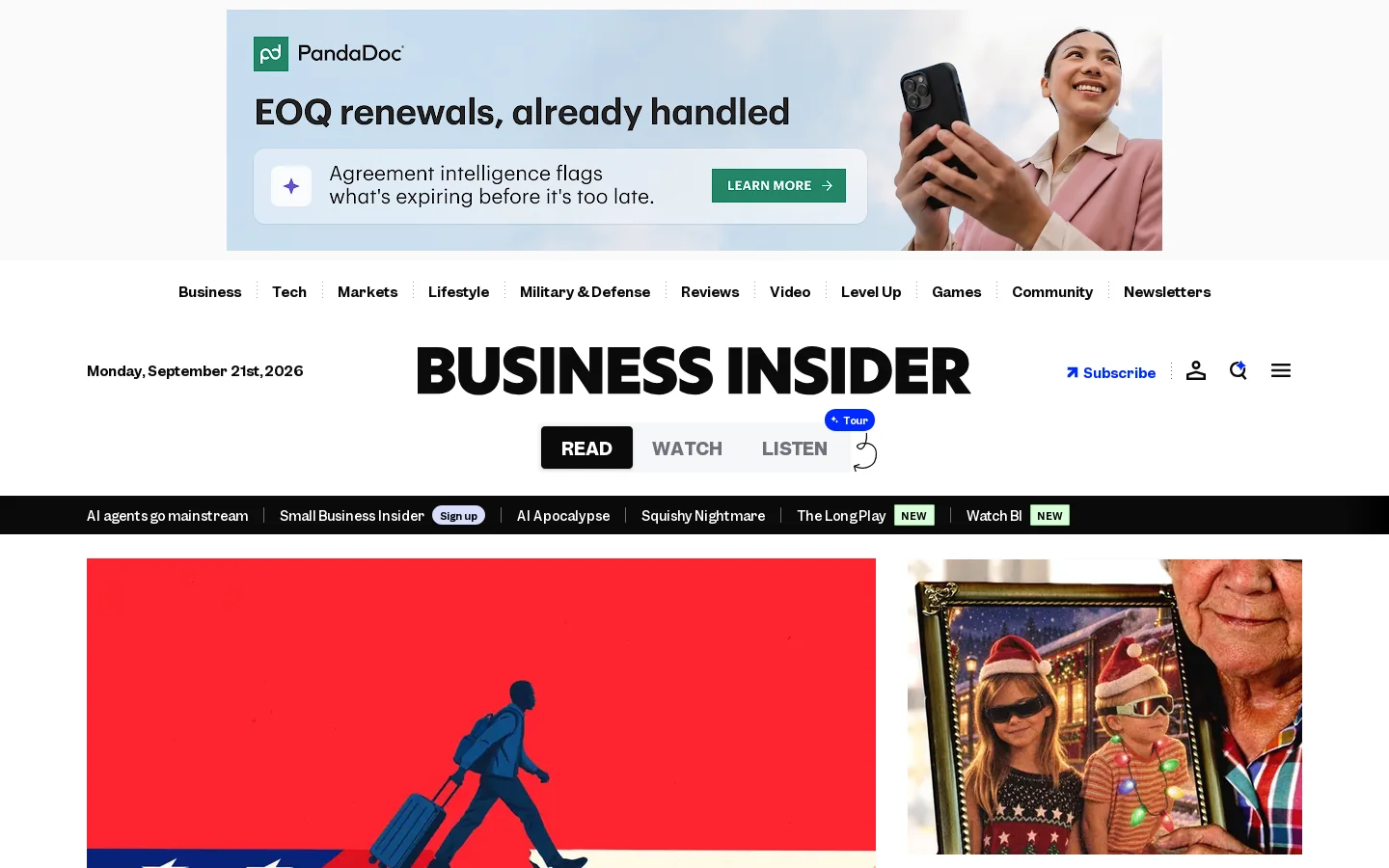 Business Insider Homepage screenshot