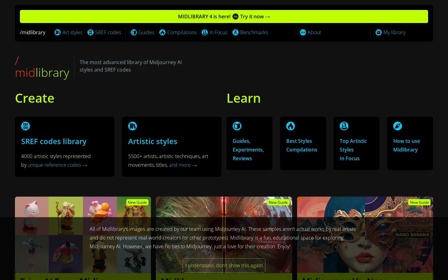 Midlibrary Homepage screenshot