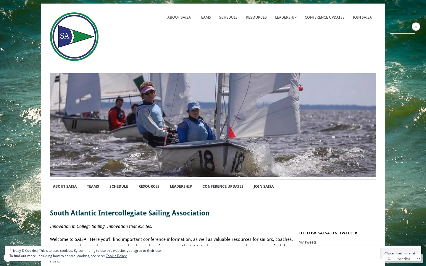 SAISA Sailing Homepage screenshot