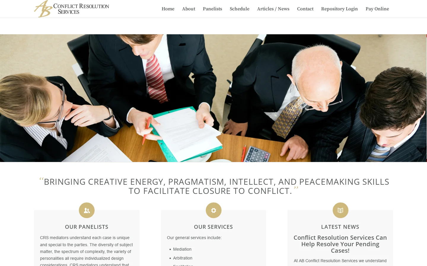 ADR and Mediation | AB-CRS Homepage screenshot
